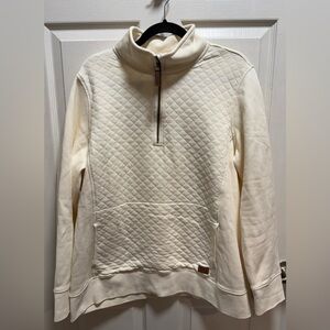 L.L. Bean Cream Quilted Half-Zip Pullover size 3X